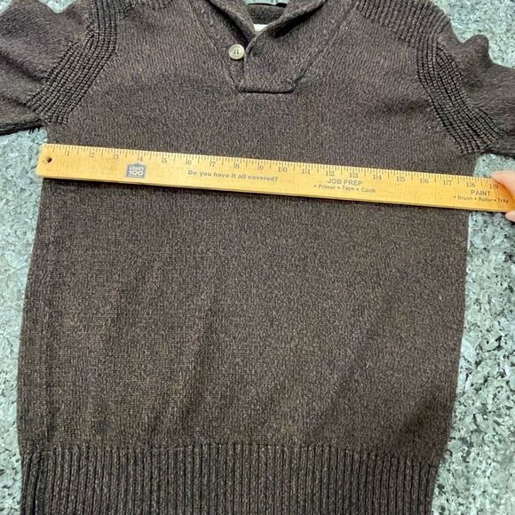 Oscar de la Renta Men’s Shawl Collar Knit Sweater Size S Brown - Picture 6 of 7